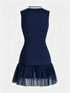 High-Elastic Button Detail Webbing Polo Collar Sleeveless Tennis Dress