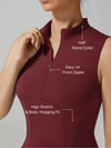 Front Zipper Stand Collar Tank Top