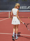 Built-in Bra Bow Cut Out V Neck Sleeveless Tennis Dress