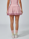 High Elasticity Hollow Out Tennis Skirt Berry Pink