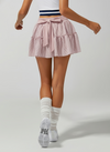 High-stretch Waistband Bow Tennis Skirt Light Pink