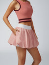 High Elasticity Bubble Tennis Skirt Pink