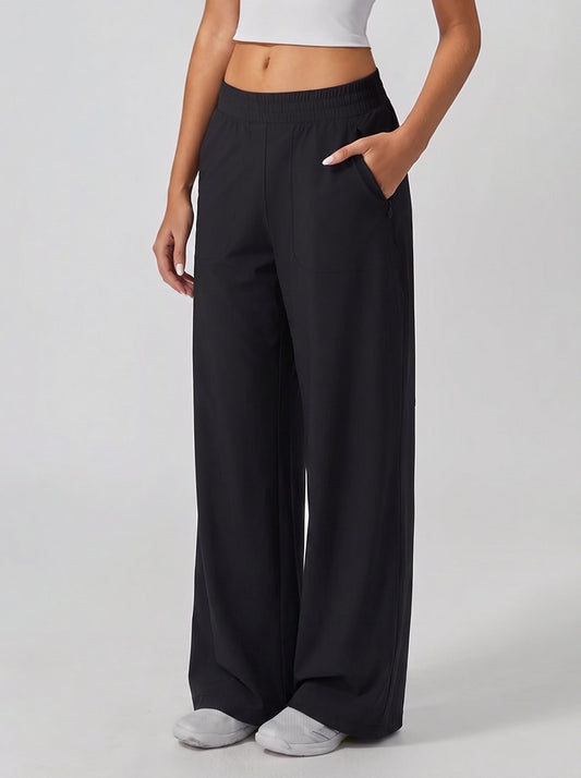 Women's Quick-Dry Long Wide-Leg Pants With Pockets
