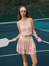 Lace-trimmed Pleated Tennis Skirt