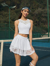 Lace-trimmed Pleated Tennis Skirt