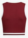 Seamless Ribbed Performance Fabric Crew Neck Crop Tank Top