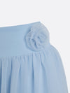 High-Elastic 3D Floral Mesh A-Line Tennis Skirt