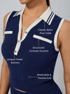Women's Breathable Knit Polo Collar Sleeveless Tank Top