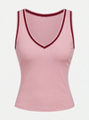 Light-to-medium Support Straps Breathable Ribbed Tank Top Navy Blue