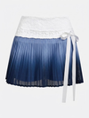 Tummy Control Ombre Pleated A-Line Tennis Skirt Navy Blue