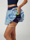 High Elasticity Bubble Tennis Skirt Blue