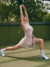 Built-in Bra Bow Shawl Collar Sleeveless Tennis Dress