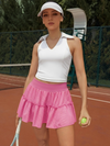 High-stretch Waistband Bow Tennis Skirt