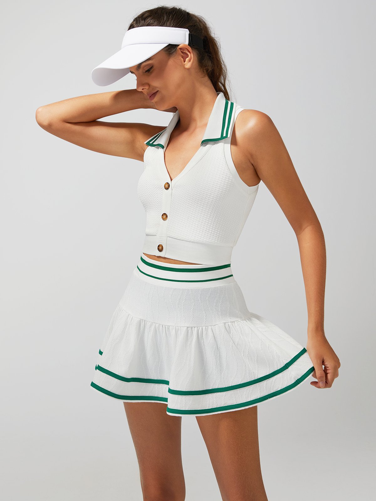 Buckle Shawl Collar Tank Top