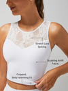 Lace Splicing Crew Neck Crop Tank Top