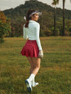 Long Sleeve Golf Lace Polo T-shirt