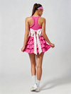 Built-in Bra Bow Folds Crew Neck Sleeveless Tennis Dress