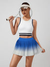 Breathable Ombre Pleated A-Line Tennis Skirt