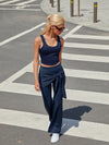 Women's High-Elastic Lace-up Long Pant