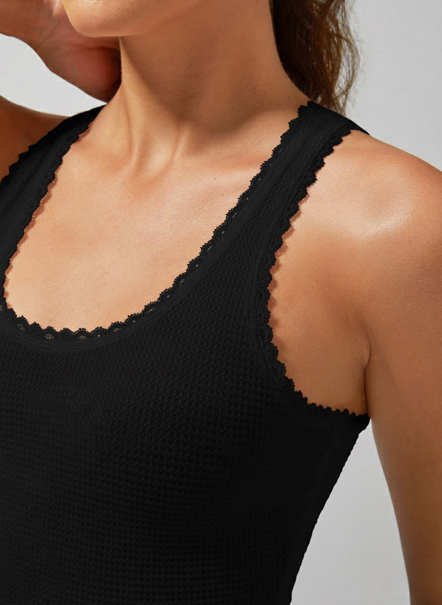 Light-to-medium Support Straps Lace Trim Tank Top