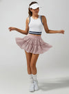 High-stretch Waistband Bow Tennis Skirt Light Pink
