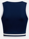 Seamless Ribbed Performance Fabric Crew Neck Crop Tank Top