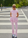 Women's High-Elastic Folds Ruffled Long Pant With Pockets