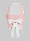 Cute Bow Halter Neckline Crop Tank Top with Built-in Bra