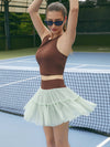 Quick-Dry Floral A-Line Tennis Skirt