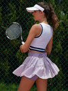 High-stretch Waistband Bow Tennis Skirt
