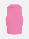 High Elasticity Lace Polo Crop Tank Top