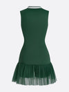 High-Elastic Button Detail Webbing Polo Collar Sleeveless Tennis Dress