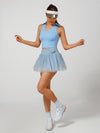 High-Elastic 3D Floral Mesh A-Line Tennis Skirt