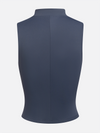 Front Zipper Stand Collar Tank Top