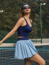 High Elasticity Bubble Tennis Skirt Blue