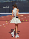 Tummy Control Bow Polka Dot A-Line Tennis Skirt