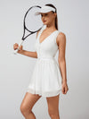 Built-in Bra Bow Cut Out V Neck Sleeveless Tennis Dress