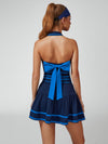 Cute Bow Halter Neckline Crop Tank Top with Built-in Bra