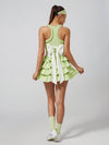 Built-in Bra Bow Folds Crew Neck Sleeveless Tennis Dress