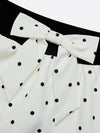 Tummy Control Bow Polka Dot A-Line Tennis Skirt