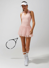 Lace Bubble Tennis Skirt Light Pink