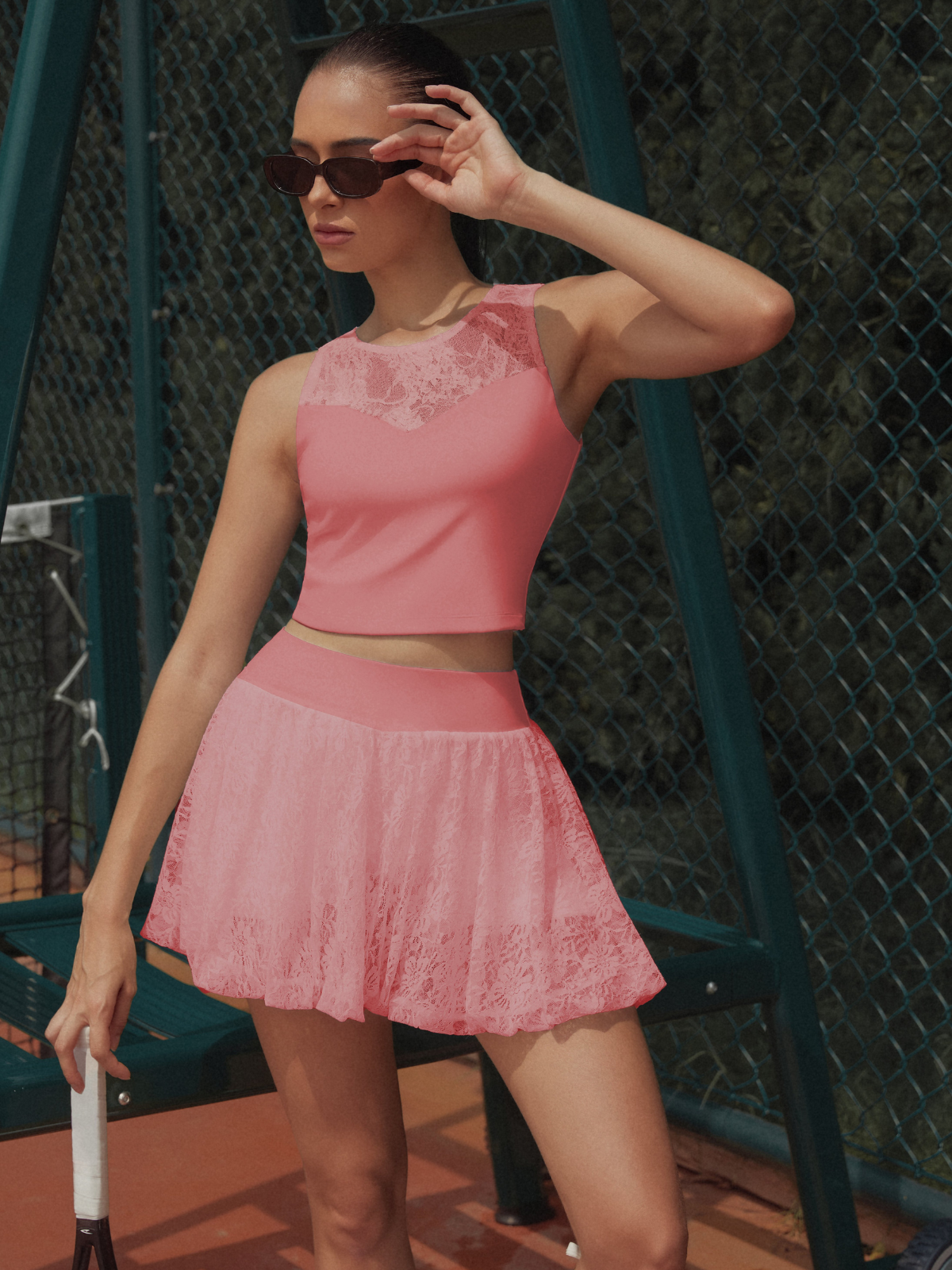 Lace Bubble Tennis Skirt