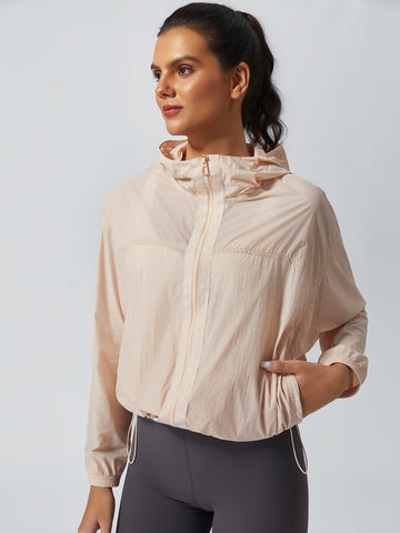 Breathable Drawstring Hoodie Jacket