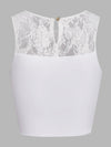 Lace Splicing Crew Neck Crop Tank Top