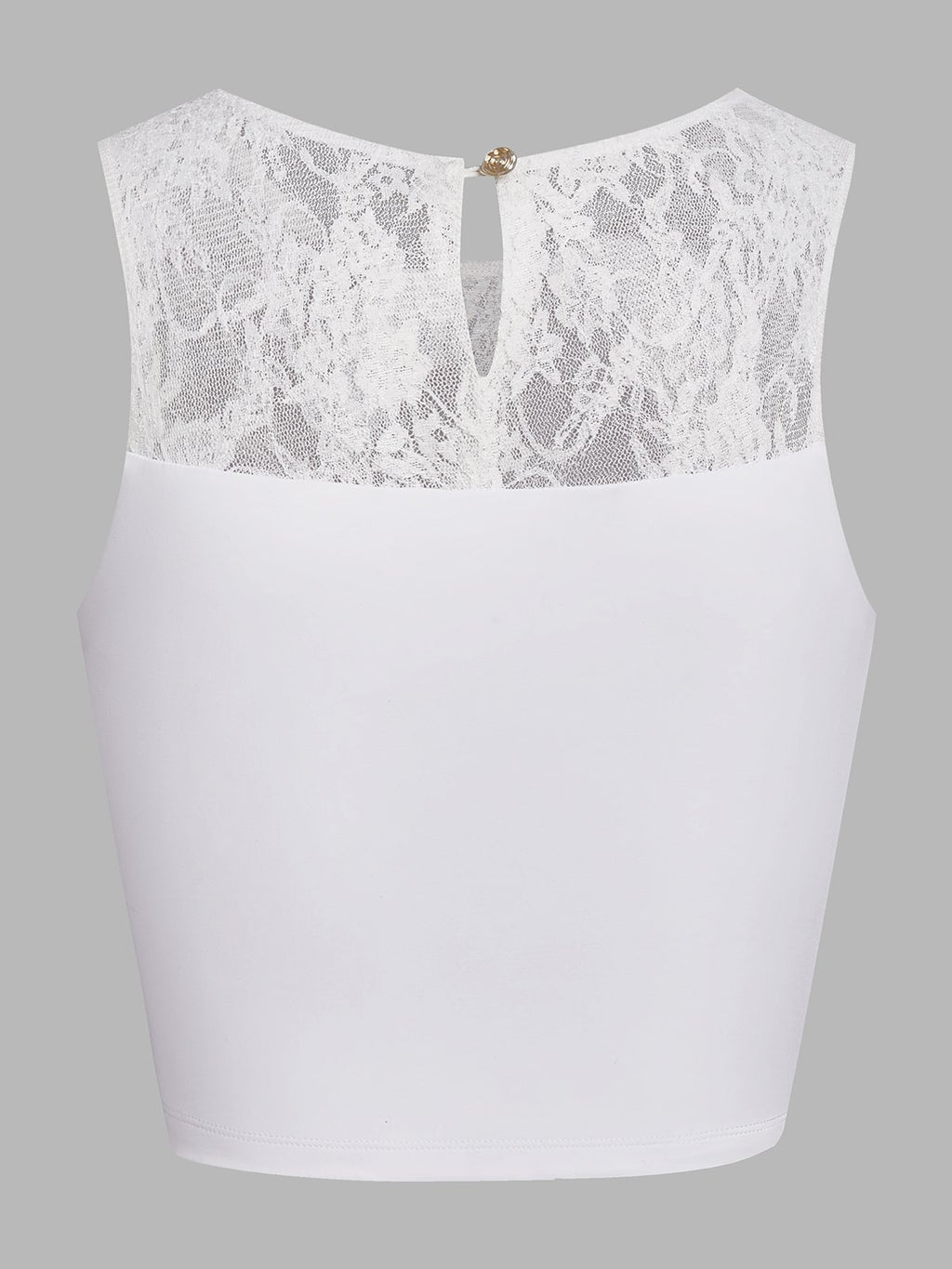 Lace Splicing Crew Neck Tank Top