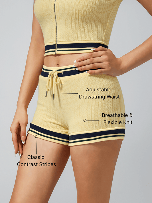 Women's Drawstring Knit Mid-Thigh Length Shorts