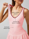 Light-to-medium Support Straps Breathable Ribbed Tank Top Berry Pink