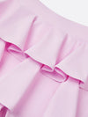 Women's High-Elastic Folds Ruffled Long Pant With Pockets