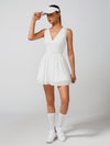 Built-in Bra Bow Cut Out V Neck Sleeveless Tennis Dress