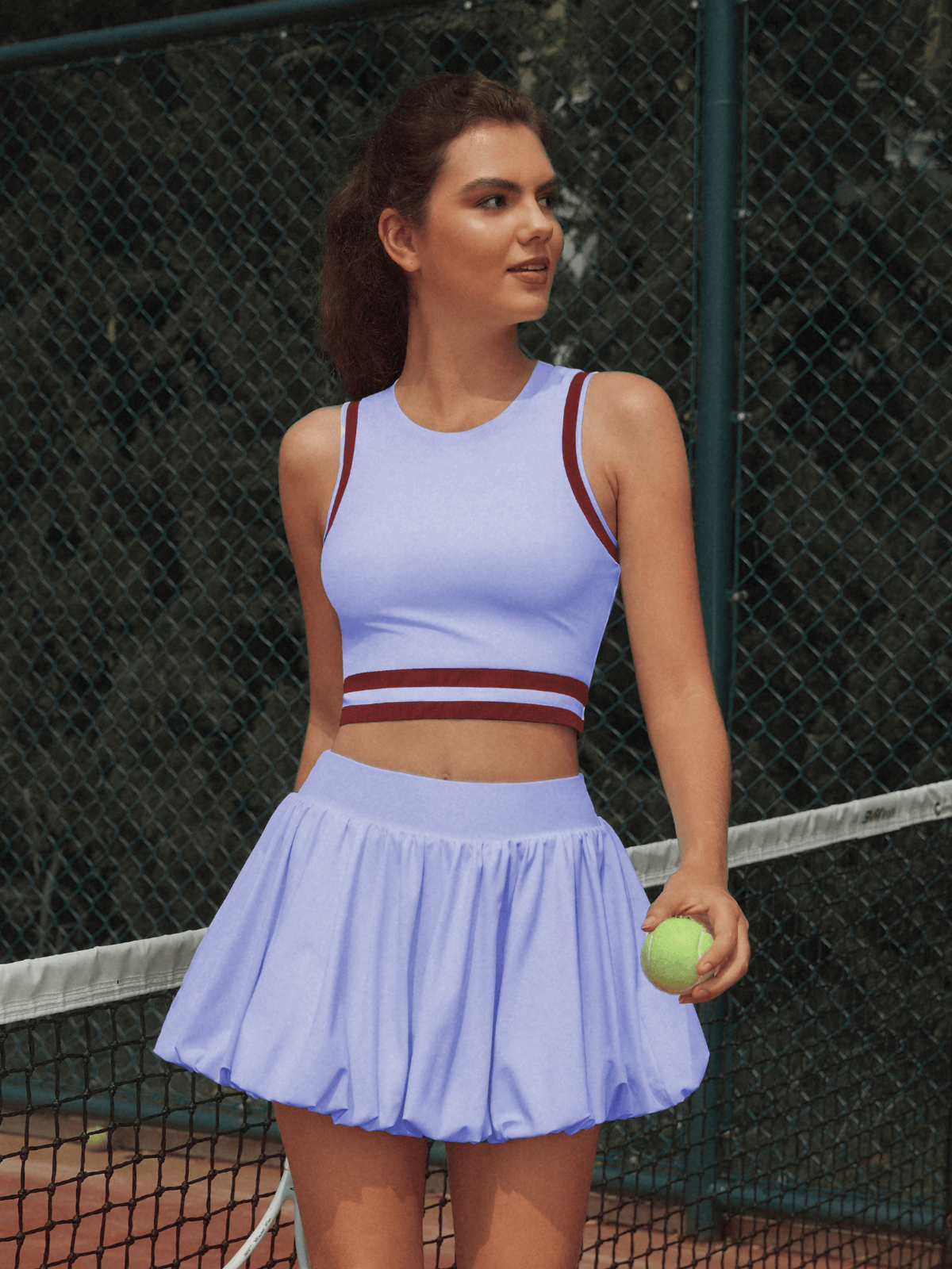 Pocket Stitching Bubble Tennis Skirt